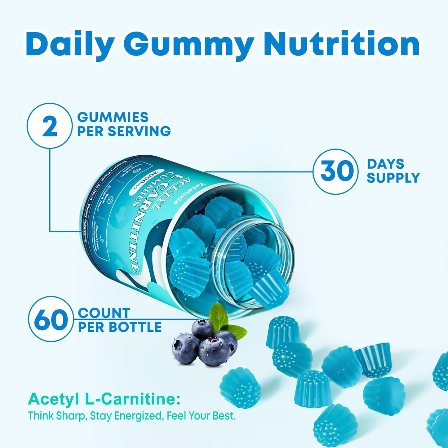 Zetelixia Acetyl-L-Carnitine Gummies, 60 Count