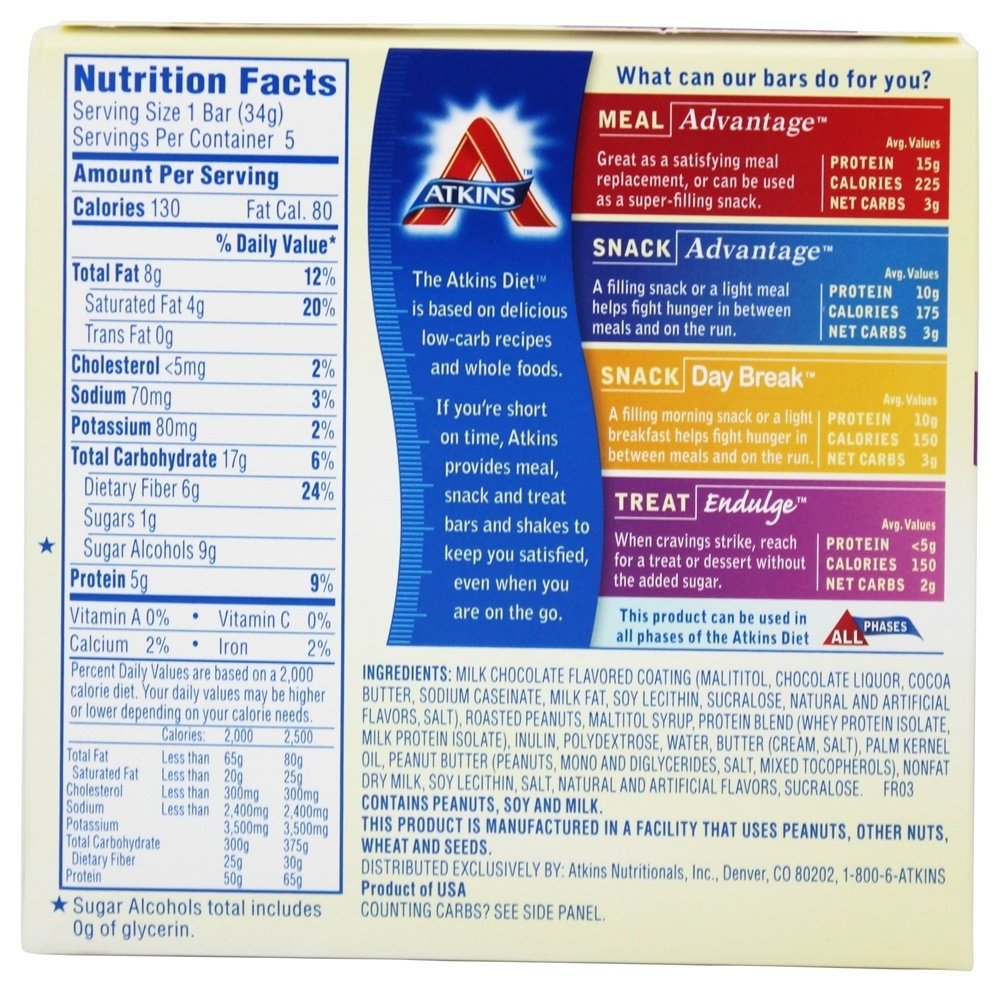 Atkins Caramel Nut Chew Bar 6 Bars
