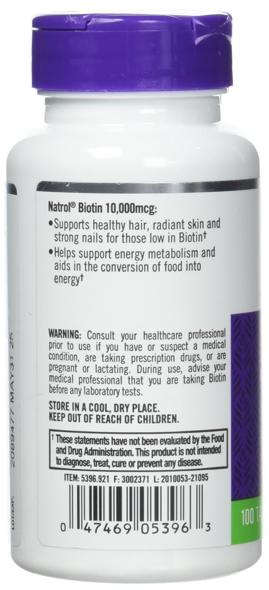 Natrol Biotin Tablet 10000 mcg, 200 Tablets