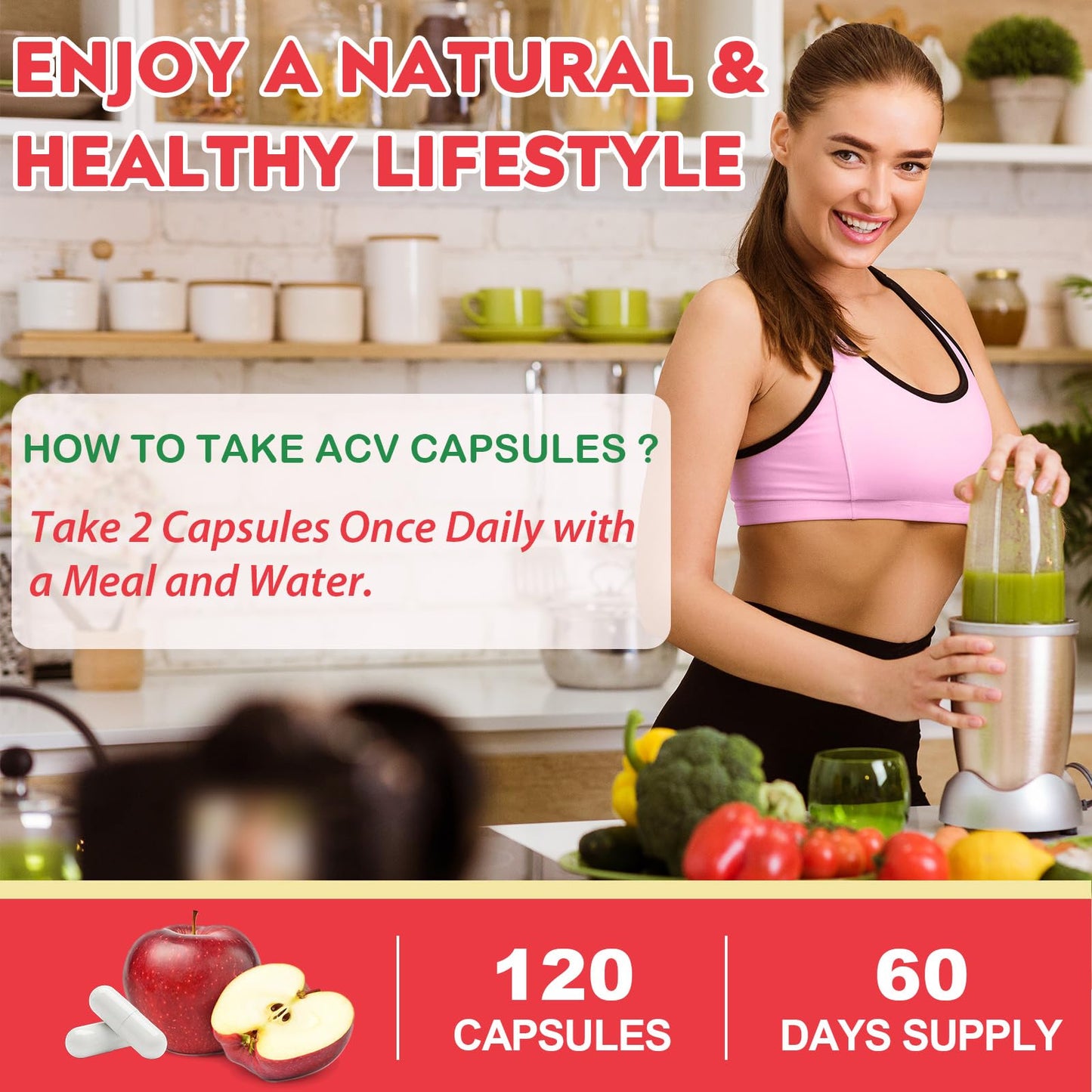 Yerhove Apple Cider Vinegar Capsules With Mother, 120 Count