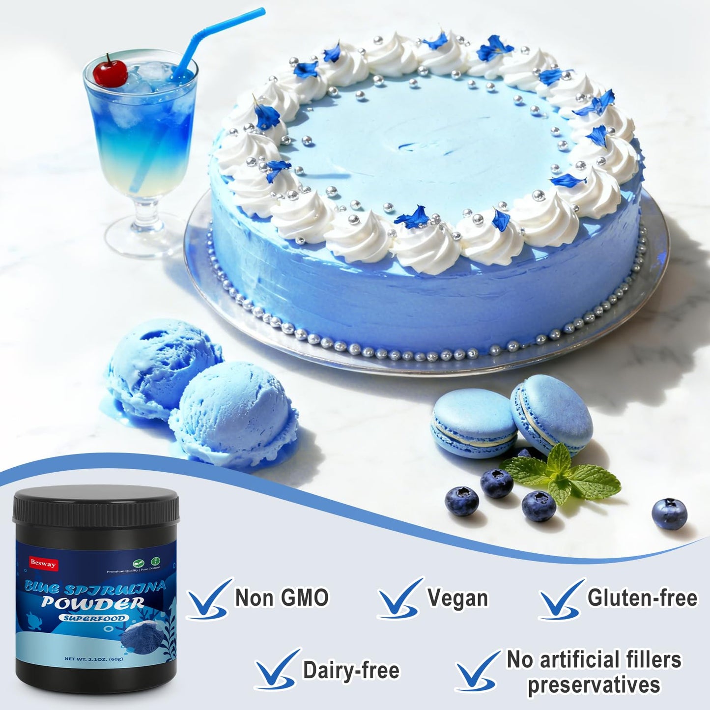 Besway Blue Spirulina Powder 2.12 oz