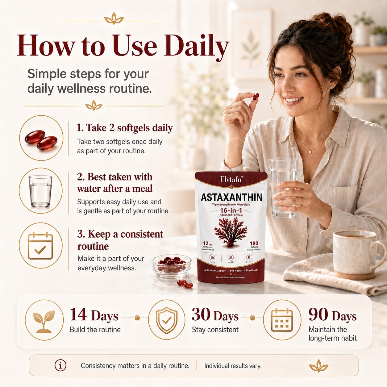 Elvtafu Astaxanthin Softgels 180 Count