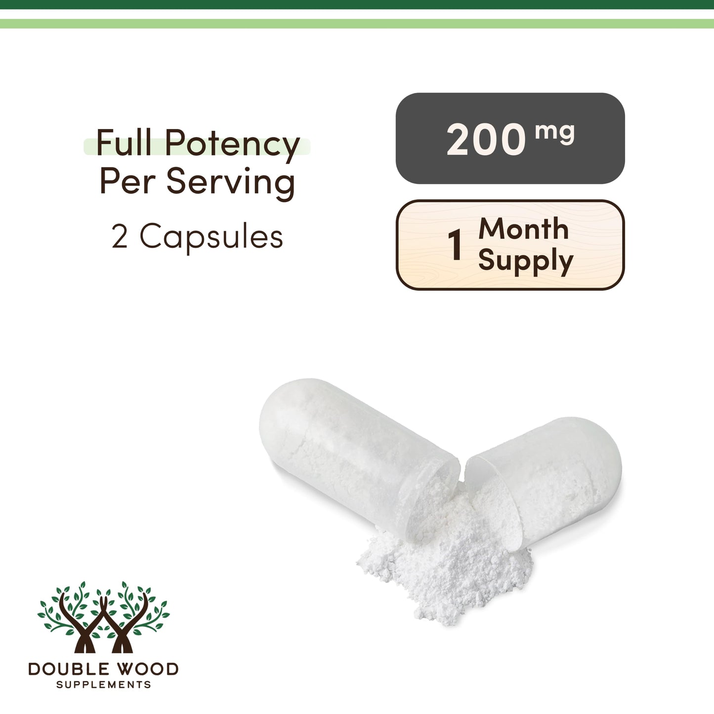Double Wood Supplements 5HTP Capsules 200mg per Serving, 60 Count