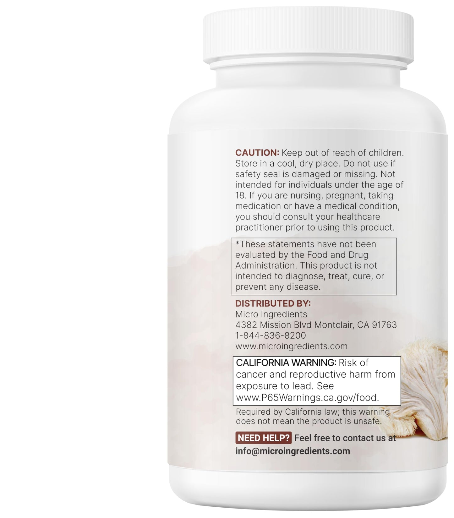 Micro Ingredients Lion’s Mane Mushroom Extract with L-Ergothioneine, 240 Capsules