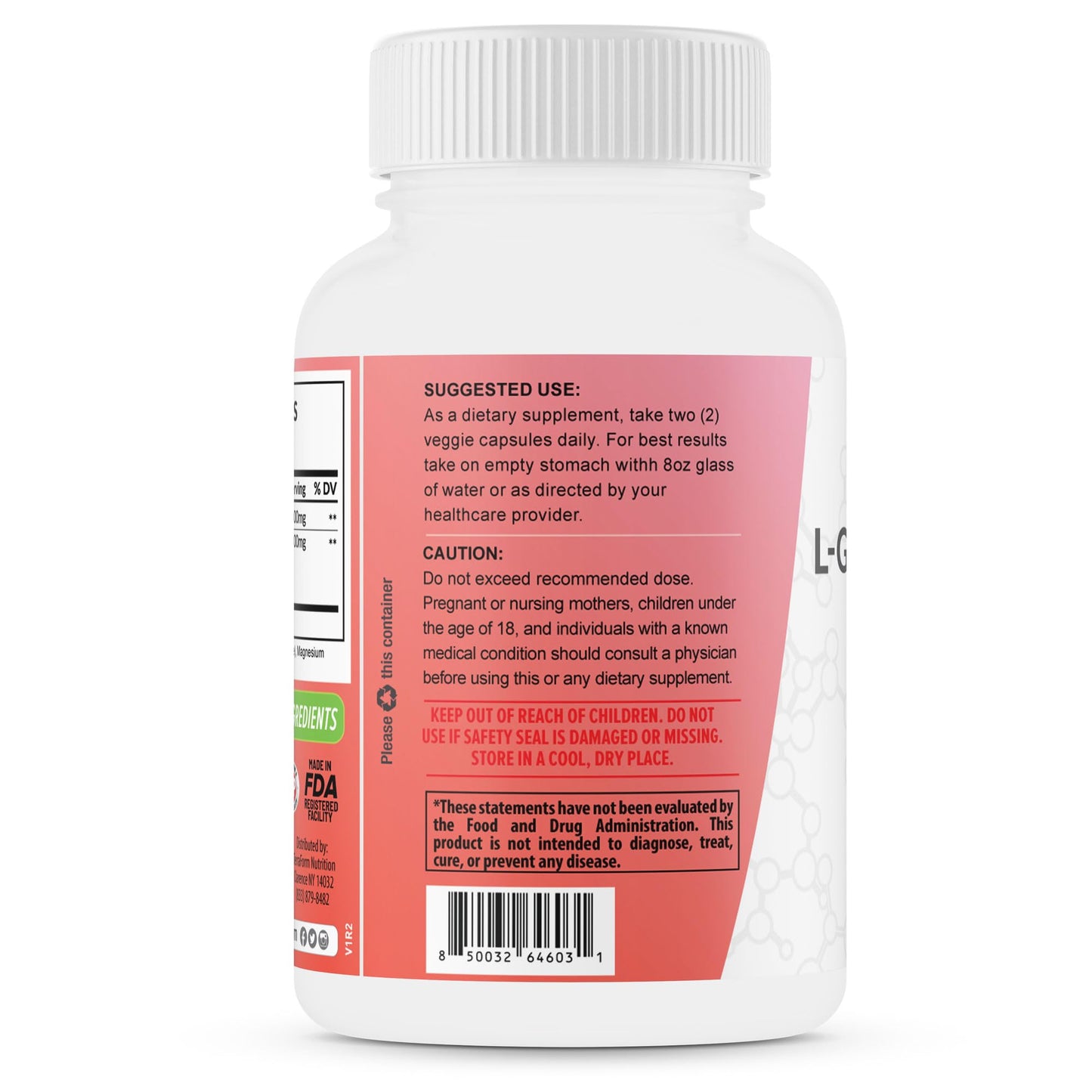 TerraForm Nutrition L-Glutathione Supplement Capsule 60 Capsules