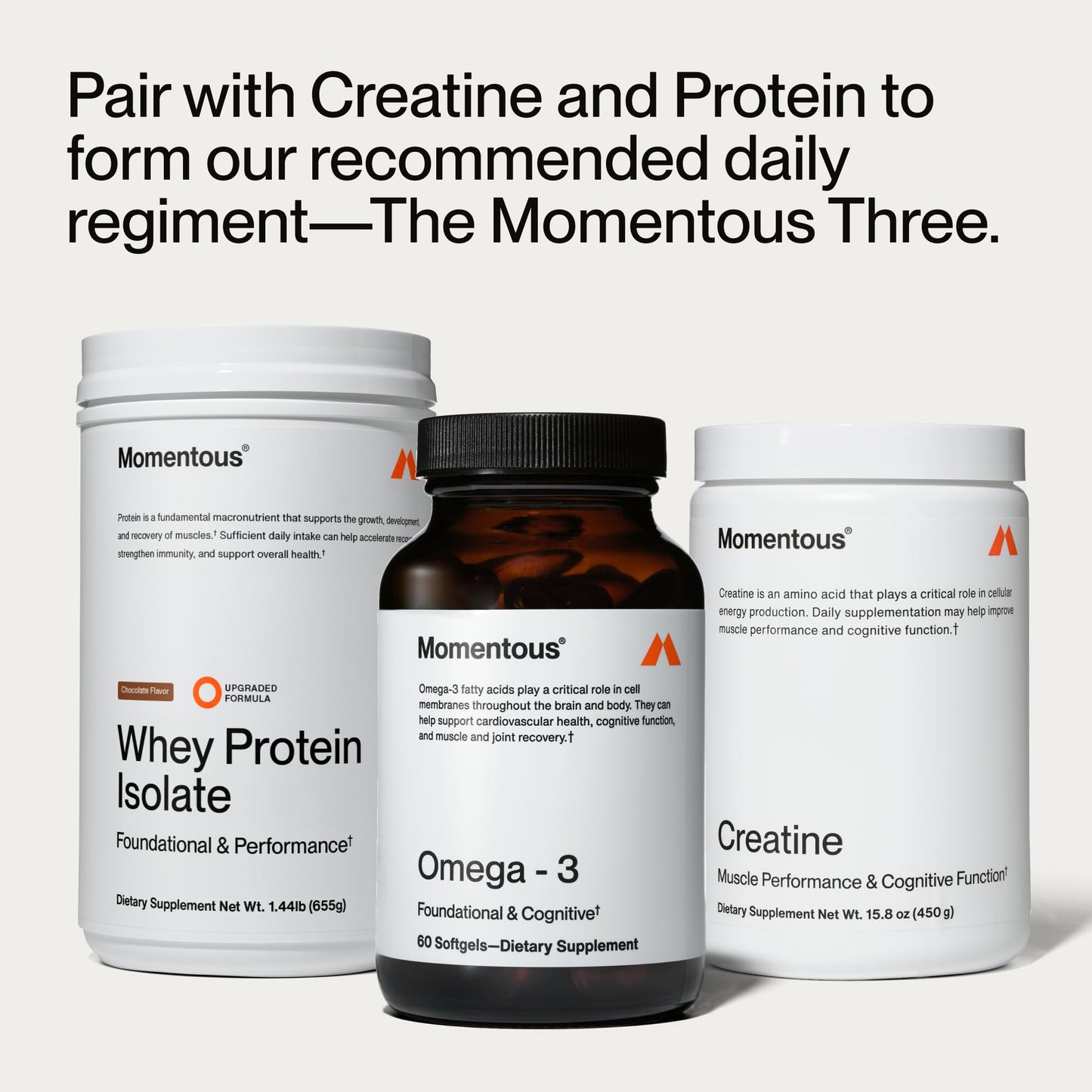 Momentous Omega-3 Fish Oil Softgels, 60 Count