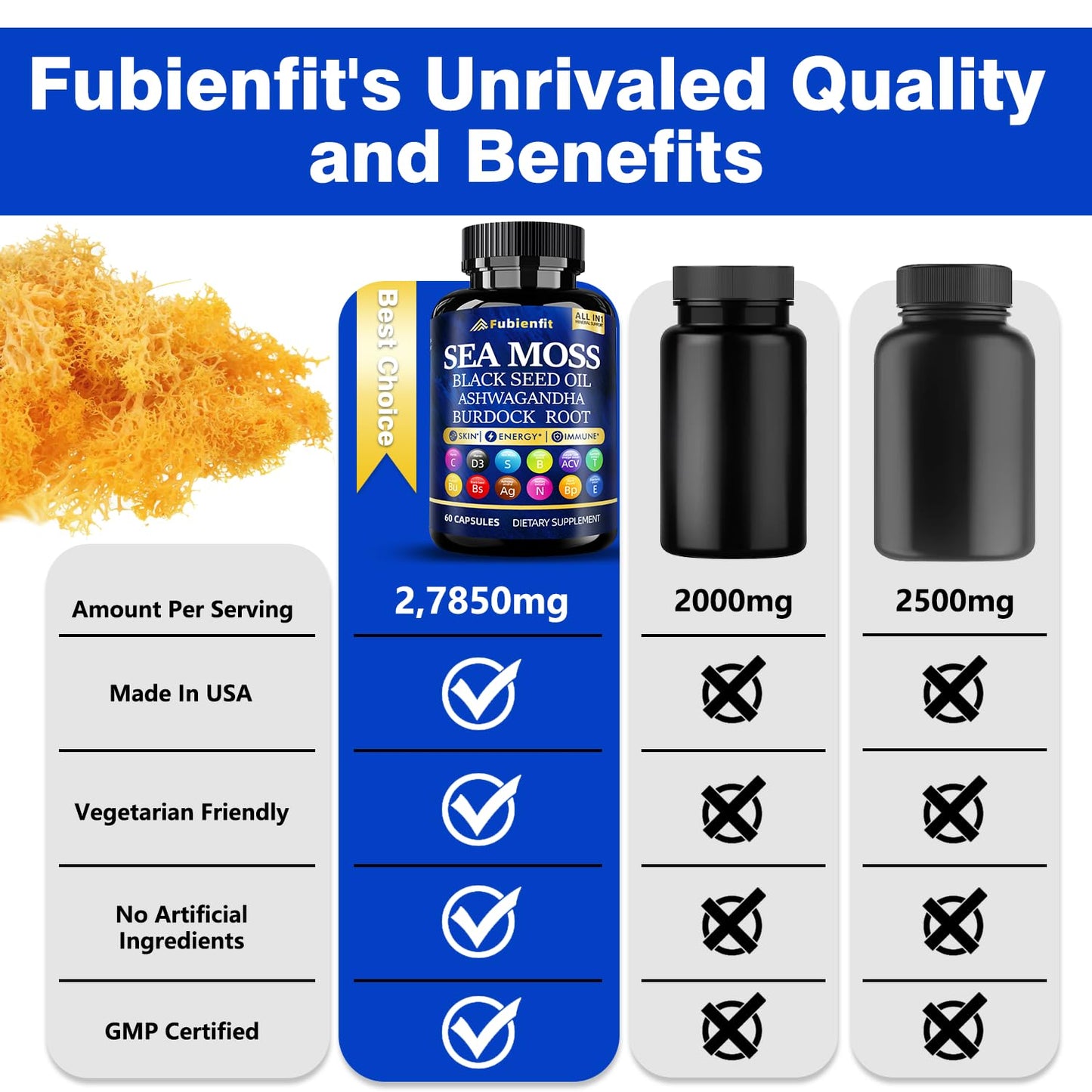 Fubienfit Organic Sea Moss Capsules 60 Count