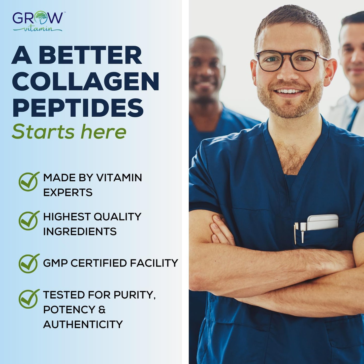 Grow Vitamin Collagen Peptides Powder 20g