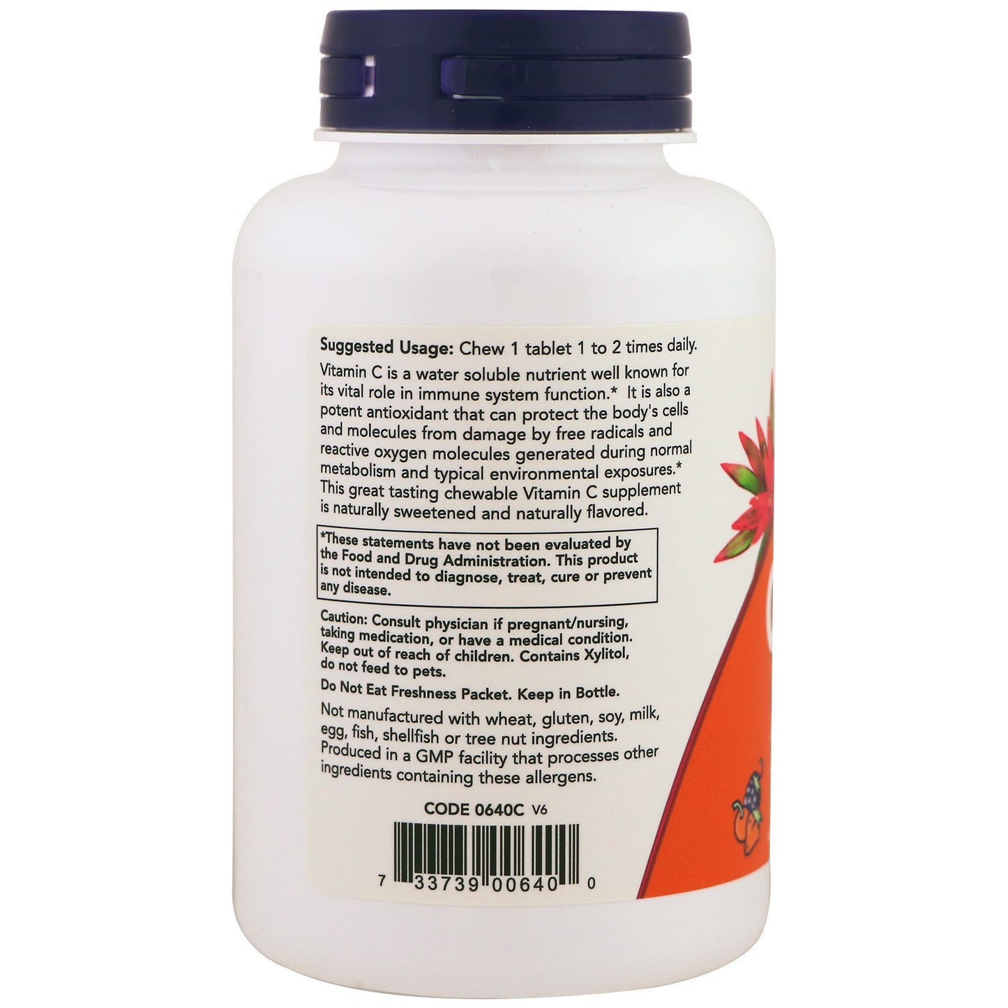 NOW Foods Chewable C-500 Tablet, 100 Count