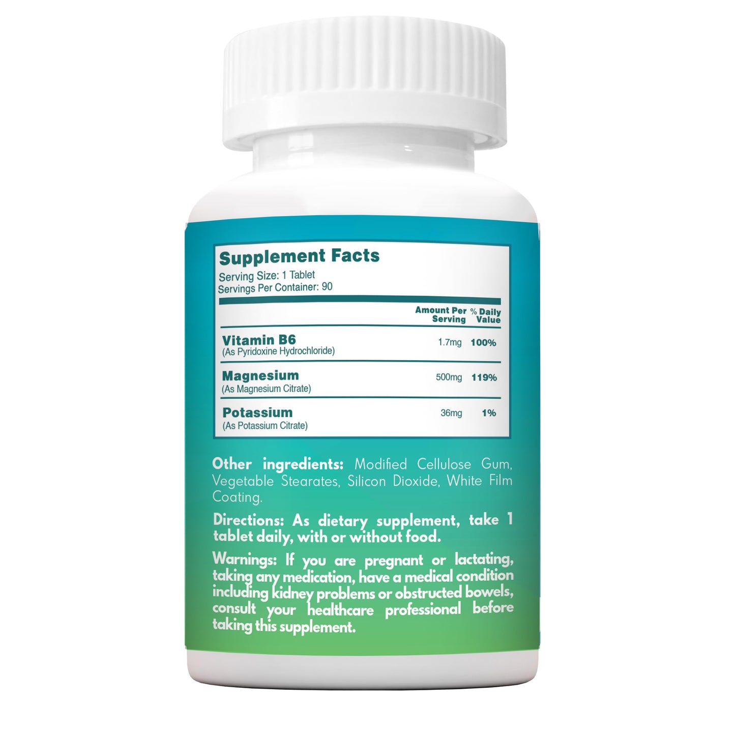 VAL Magnesium Citrate + B6 + Potassium Tablets, 90