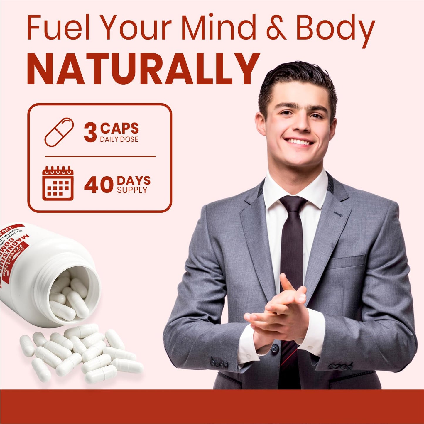 ForestVibe Magnesium Complex 420mg, 8-in-1 Blend with Glycinate, Chelate, Citrate & Malate, 120 Capsules