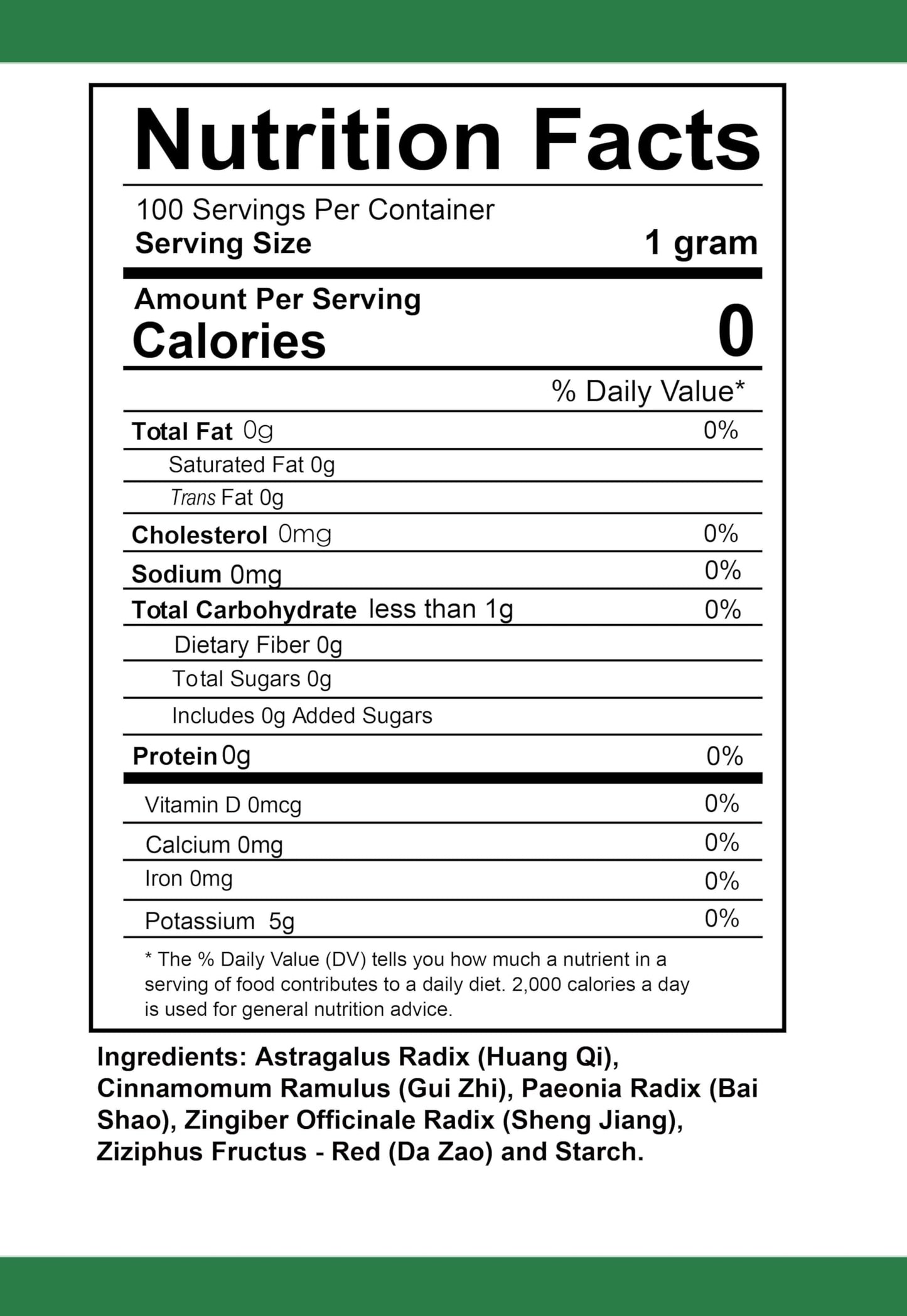 Health Herbal Astragalus & Cinnamon Five Herbs Decoction Powder 3.53 oz