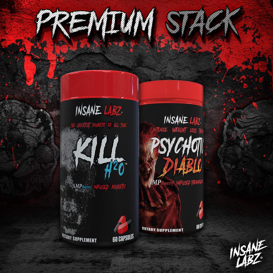 Insane Labz Kill H2O AMPiberry Infused Diuretic Capsule, 60 Count
