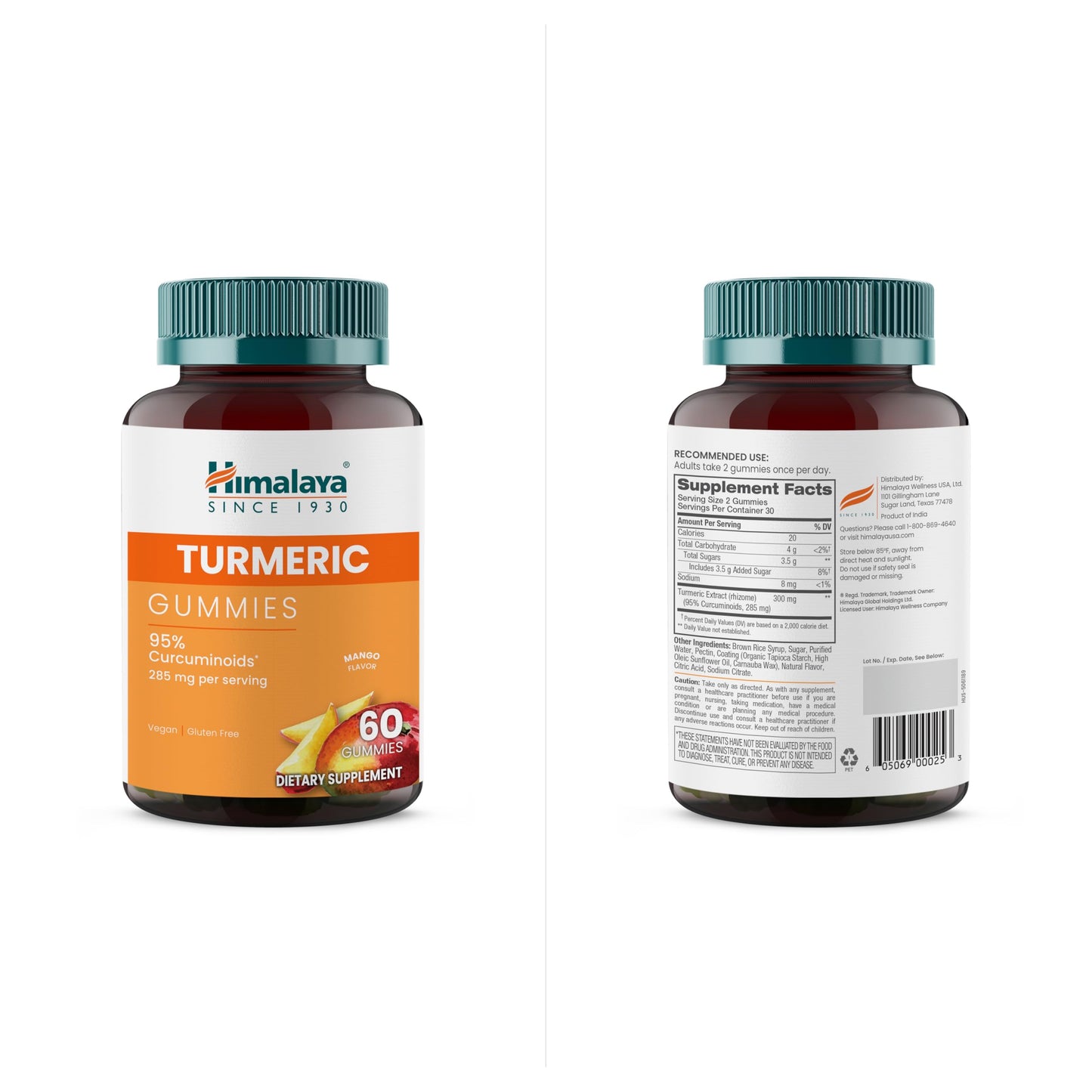 Himalaya Turmeric Gummies Joint Health 285 mg Mango Flavor, 60 Count