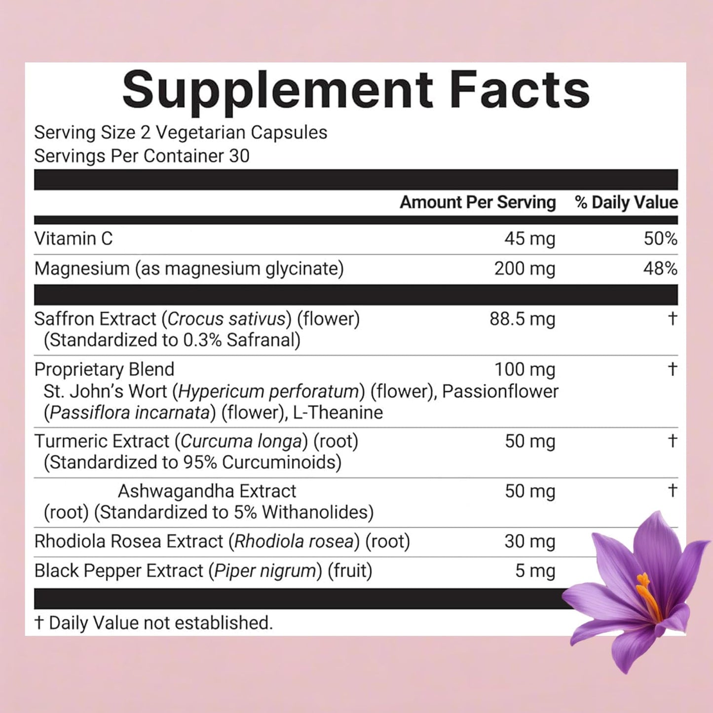 COLEPSW Saffro Supplements 10-in-1 with Saffron Extract, Vitamin C, Magnesium, Turmeric, & KSM-66 Ashwagandha Capsules, 60 Count