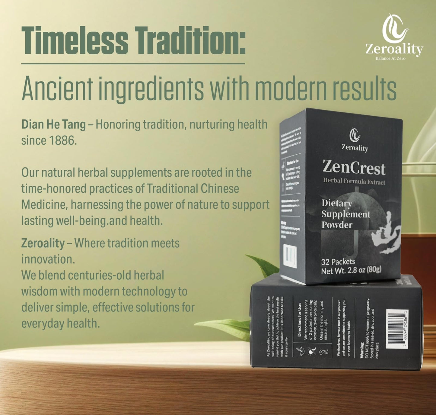 Zeroality ZenCrest Prostate Herbal Supplement Powder 2.8 oz