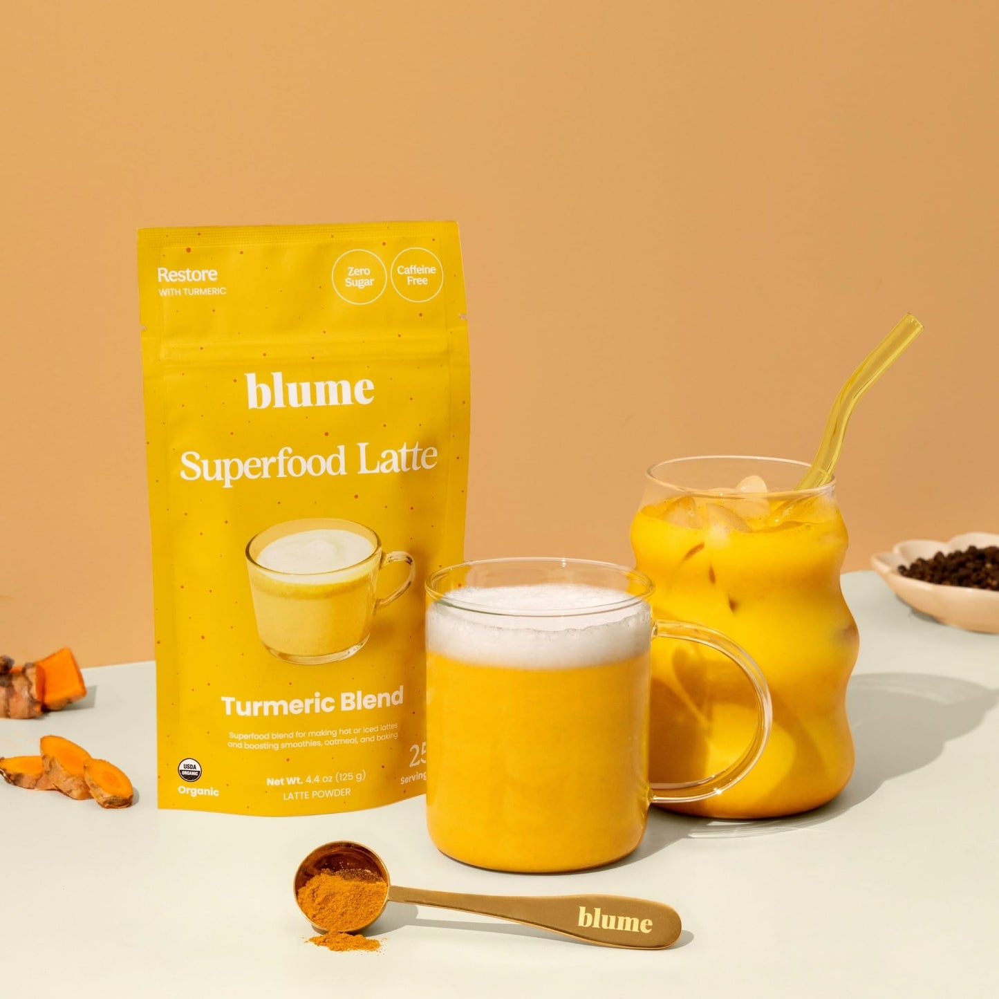 Blume Turmeric Superfood Latte - Sugar Free Golden Milk Powder 4.4