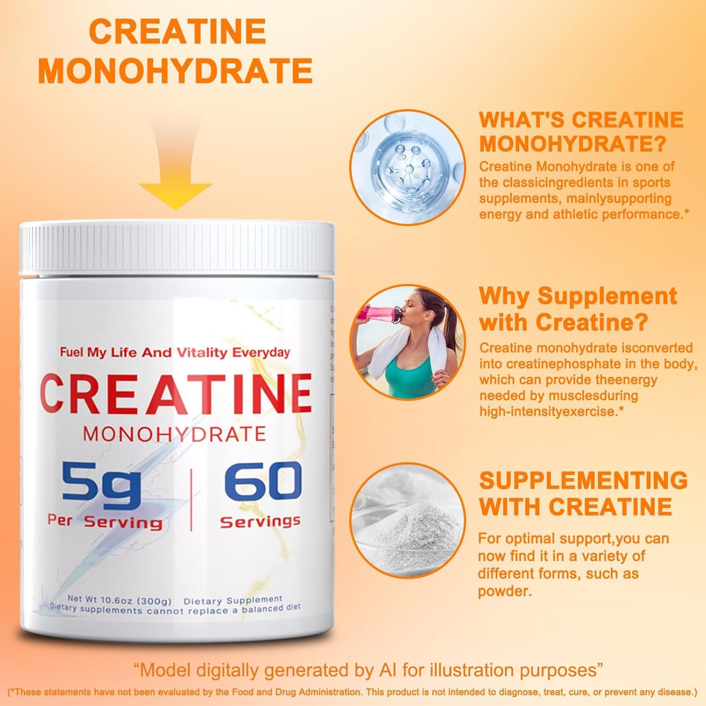 Dr. HR Creatine Monohydrate Powder 10.58 oz
