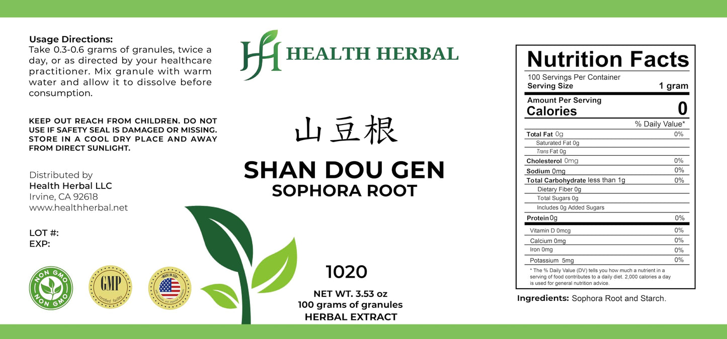 Health Herbal Shan Dou Gen/Tonkin Sophora Root Powder, 3.53