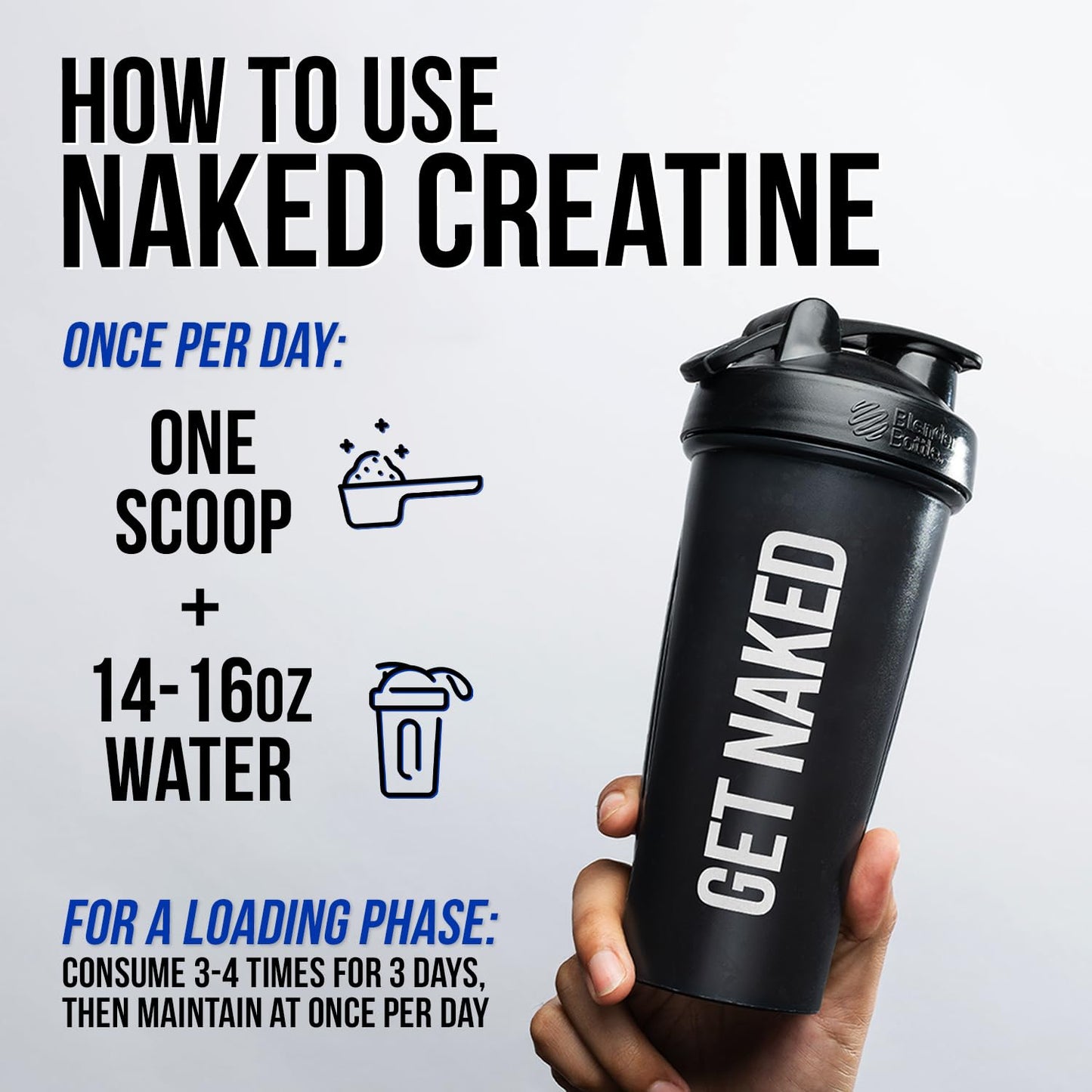 NAKED Creatine Powder - Strawberry Flavored Creatine Monohydrate, Real Strawberry Powder, No Additives, Vegan, Non-GMO, Gluten Free, Soy Free, 17.6 oz, 45 Servings