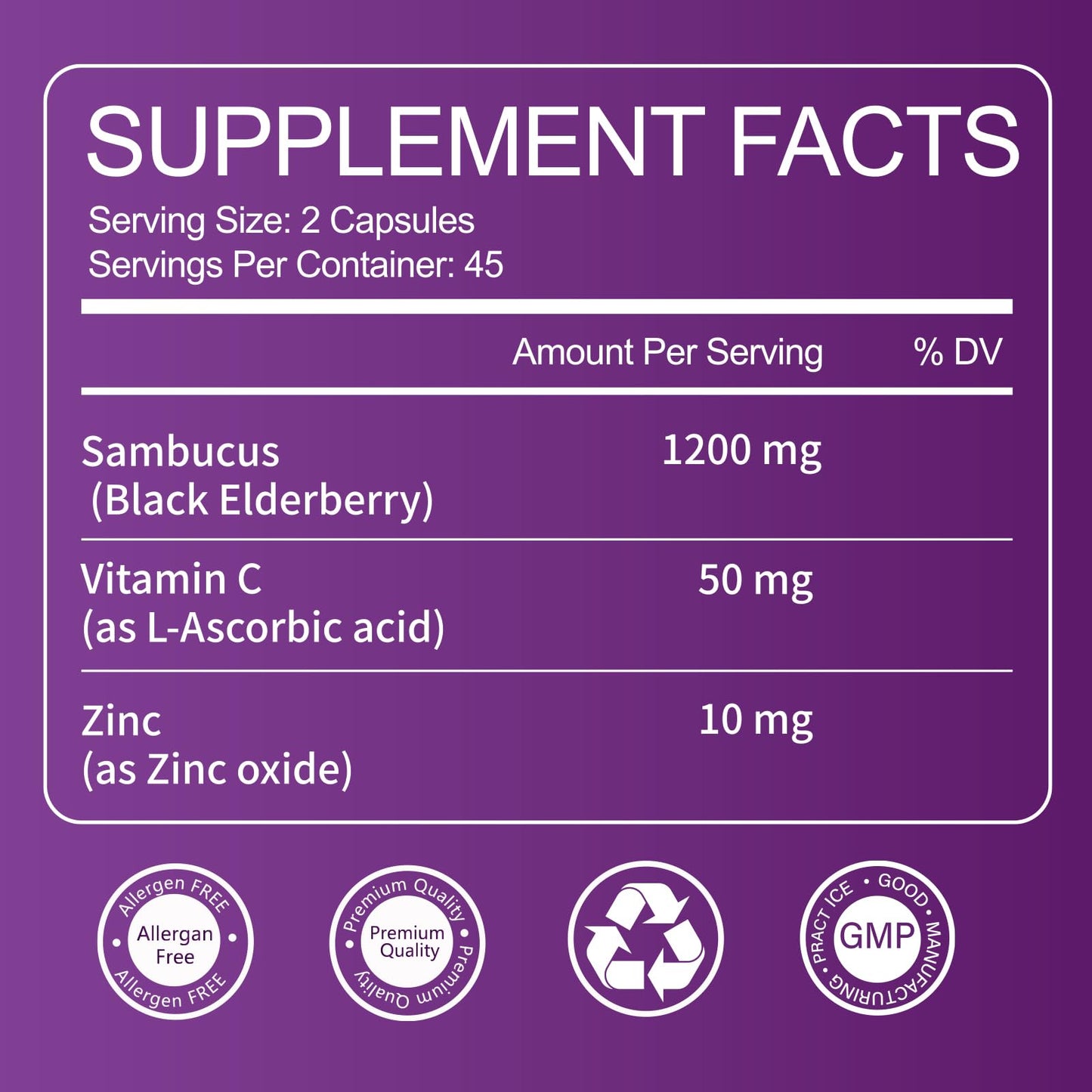 AAGUMMM Organic Black Elderberry Capsules, 90 Capsules