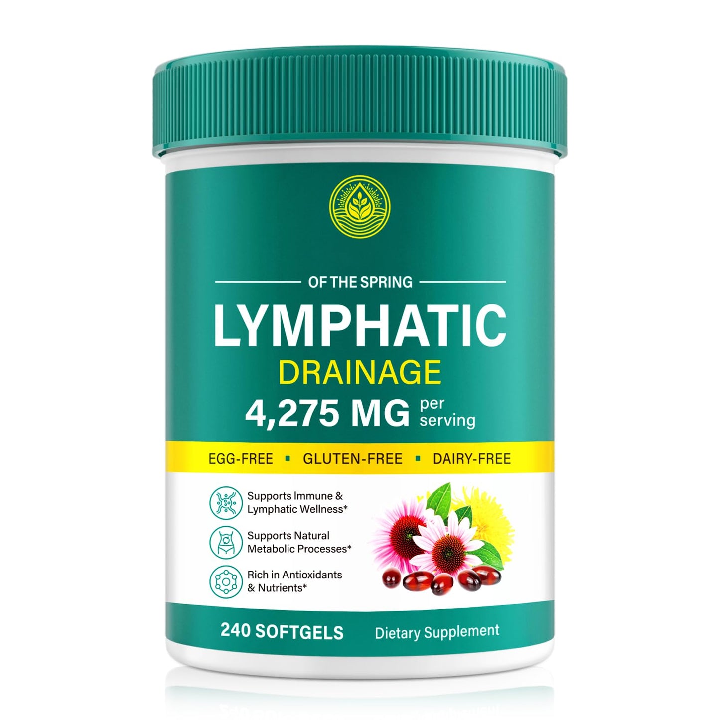 ZXXBEST Lymphatic Drainage Capsules - Lymph System Support, Wellness Complex 9 in 1, 220 Capsules