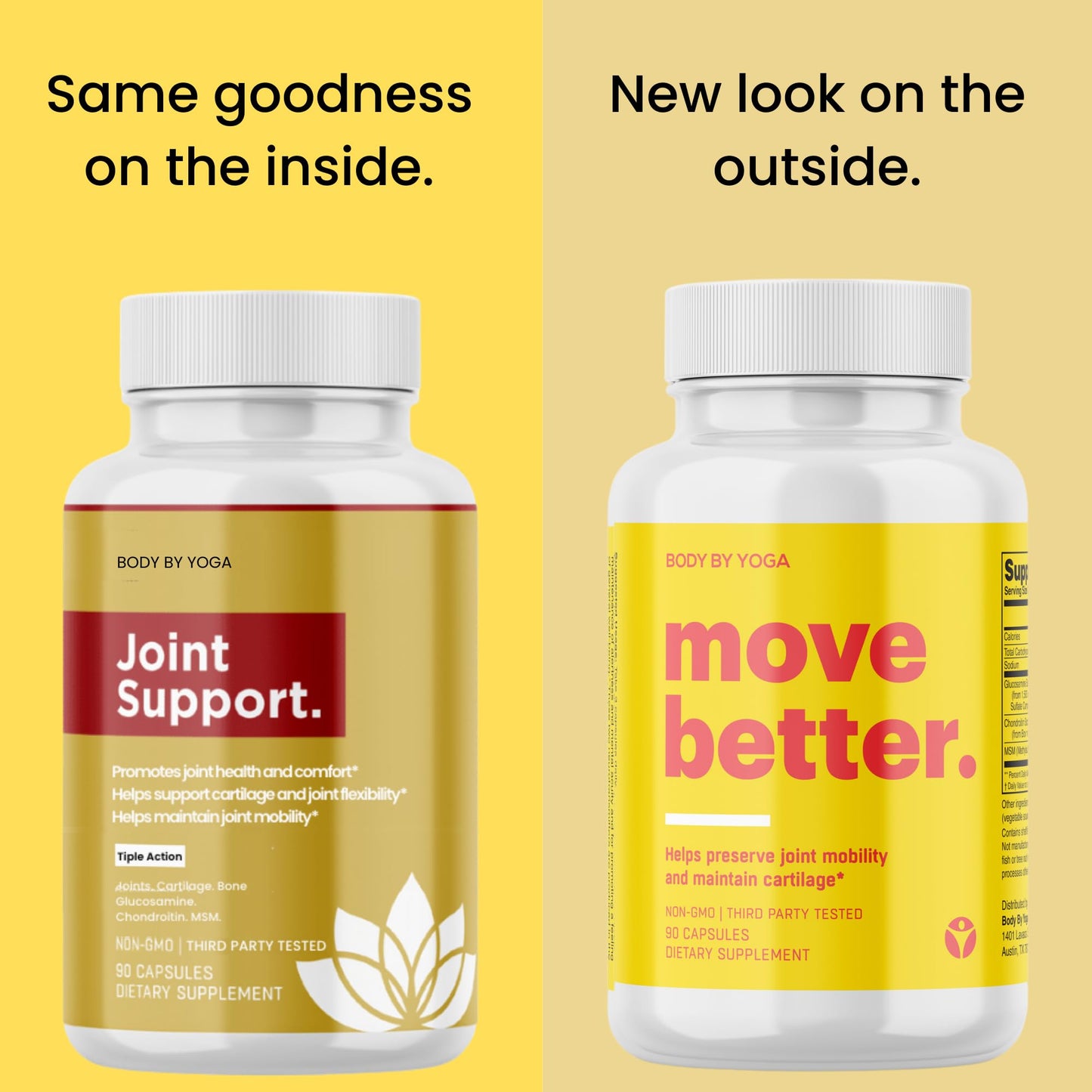 Body By Yoga Move Better Natural Joint Supplements For Women And Men 90 Capsules