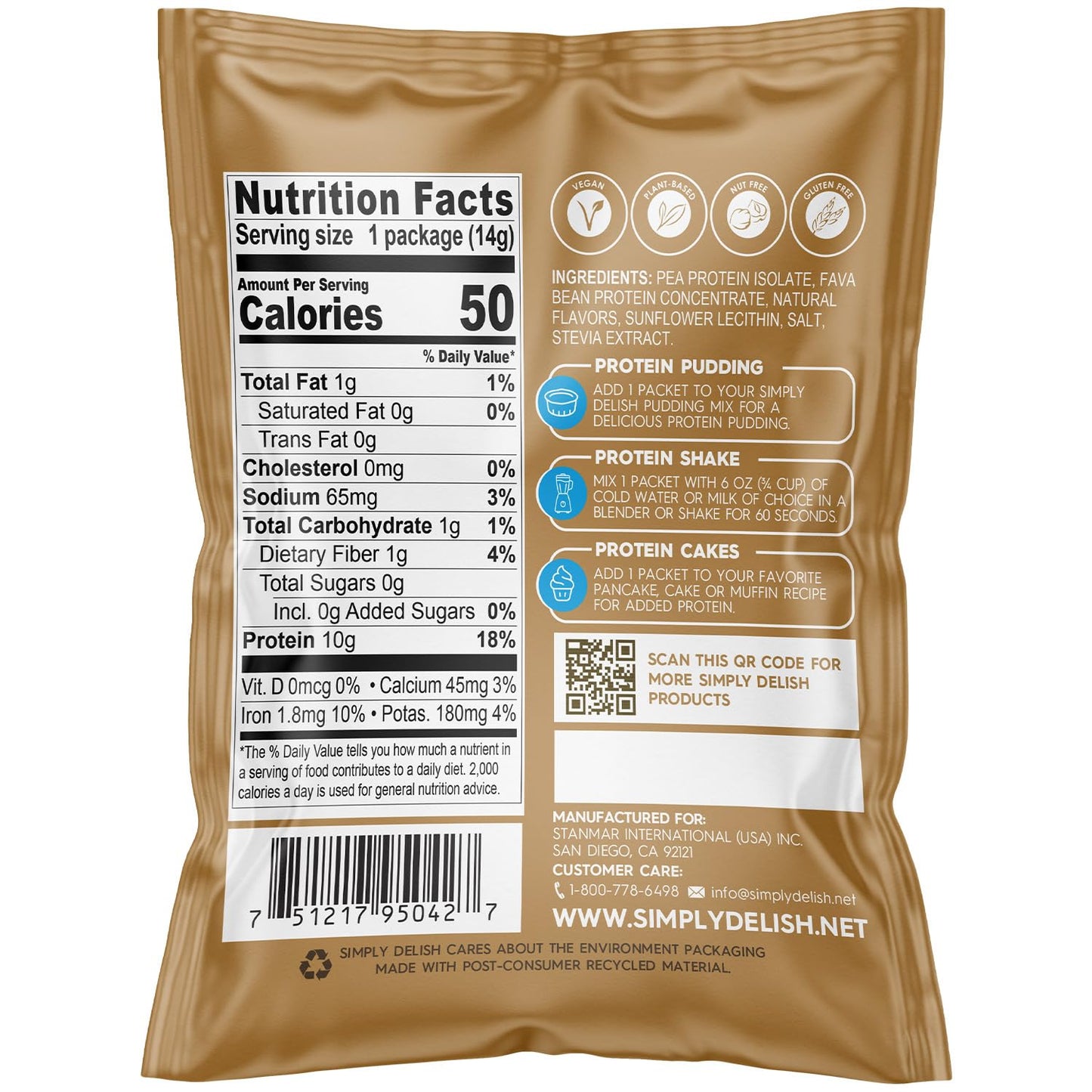 Simply Delish Vanilla Protein Powder Pack of 6