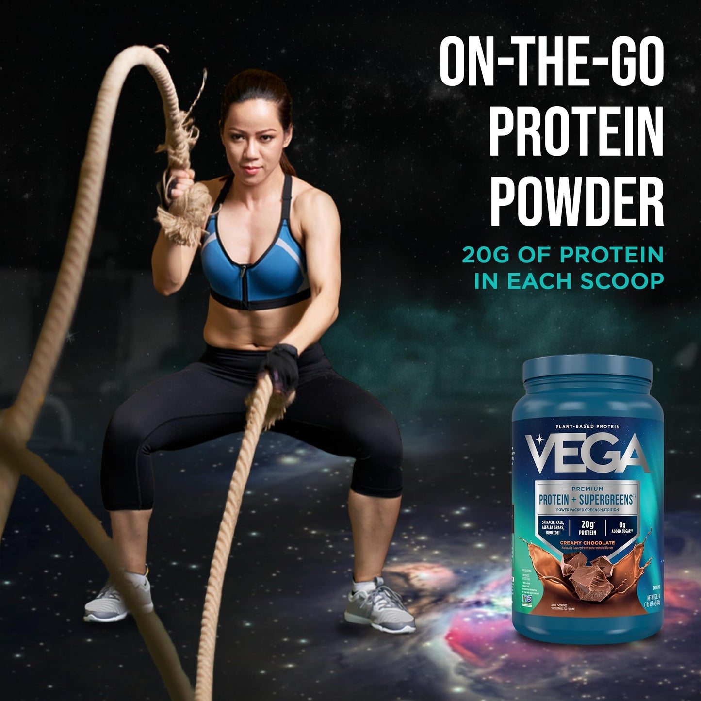 Vega Premium Protein + Supergreens Protein Powder, Chocolate, 28.8 oz (25 Servings)