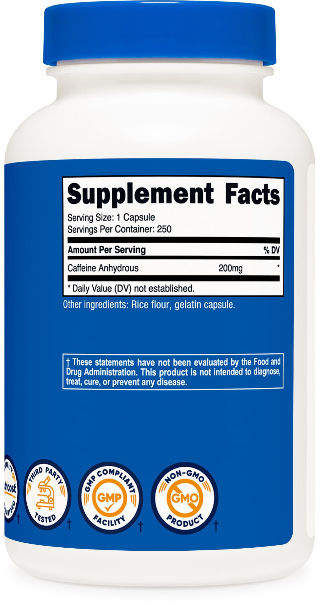 Nutricost Caffeine Pills Capsule 250 Count