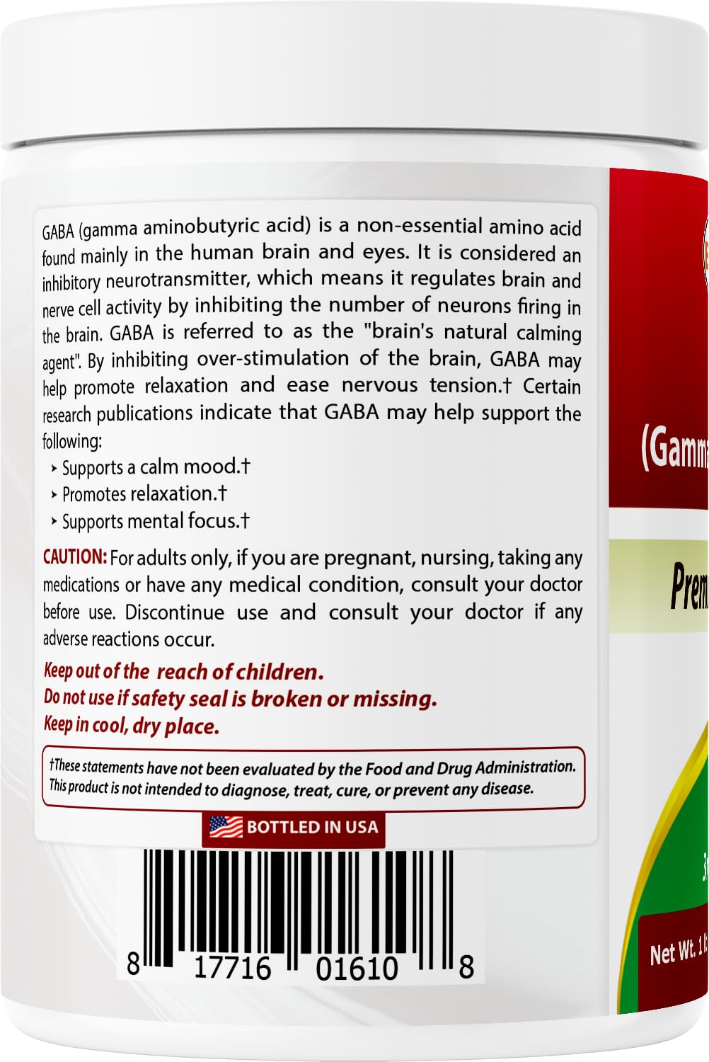 Best Naturals GABA (Gamma Aminobutyric Acid) Pure Powder, 16 oz