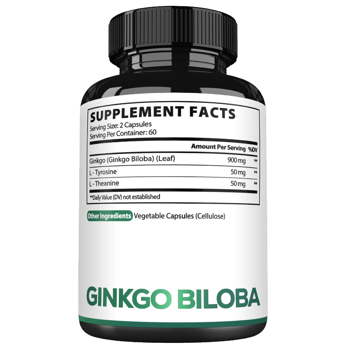 Satoomi 1000mg Ginkgo Biloba Supplements with L-Tyrosine, L-Theanine, 120 Capsules