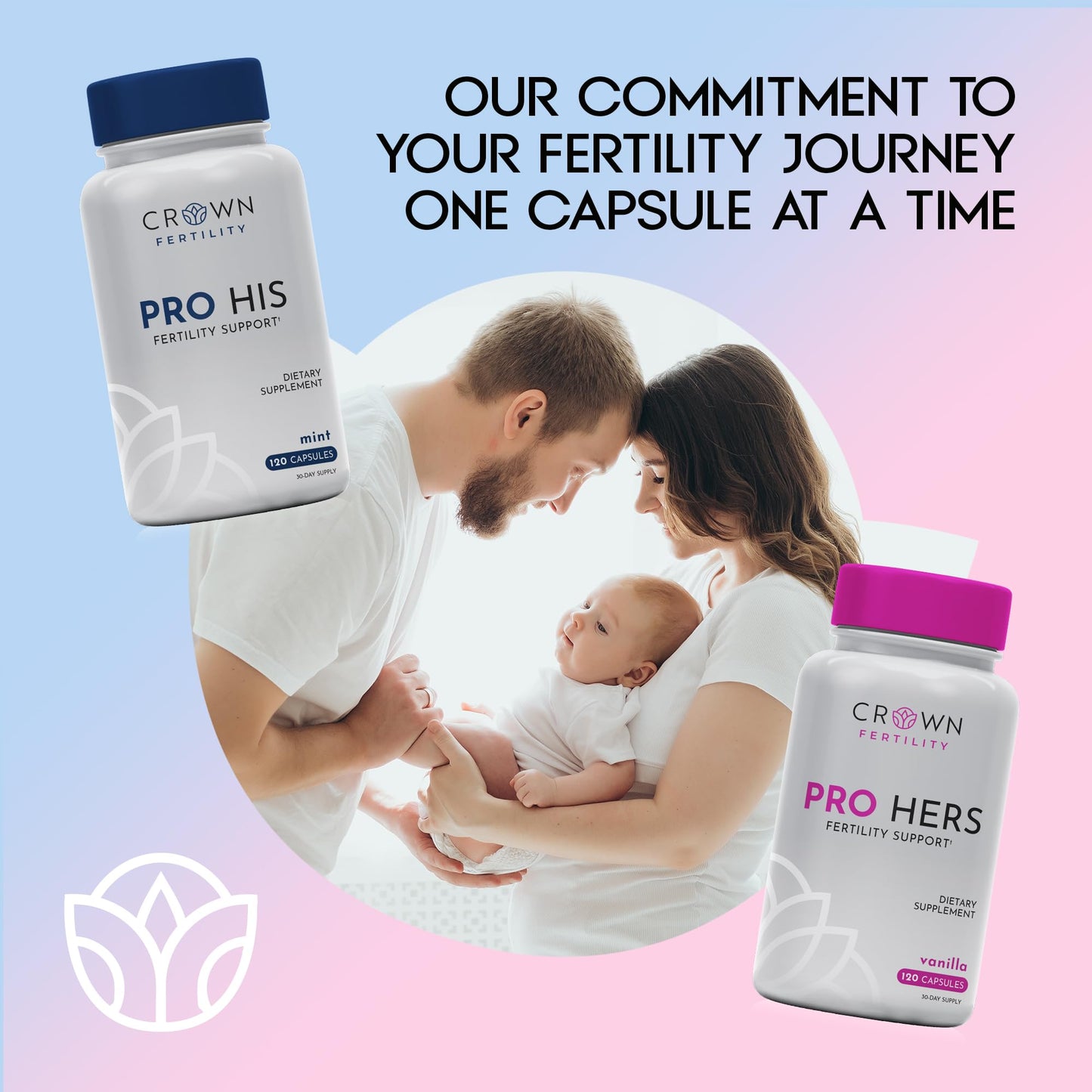 Crown Fertility Pro Hers Fertility Supplements for Women Capsules, 120 Count
