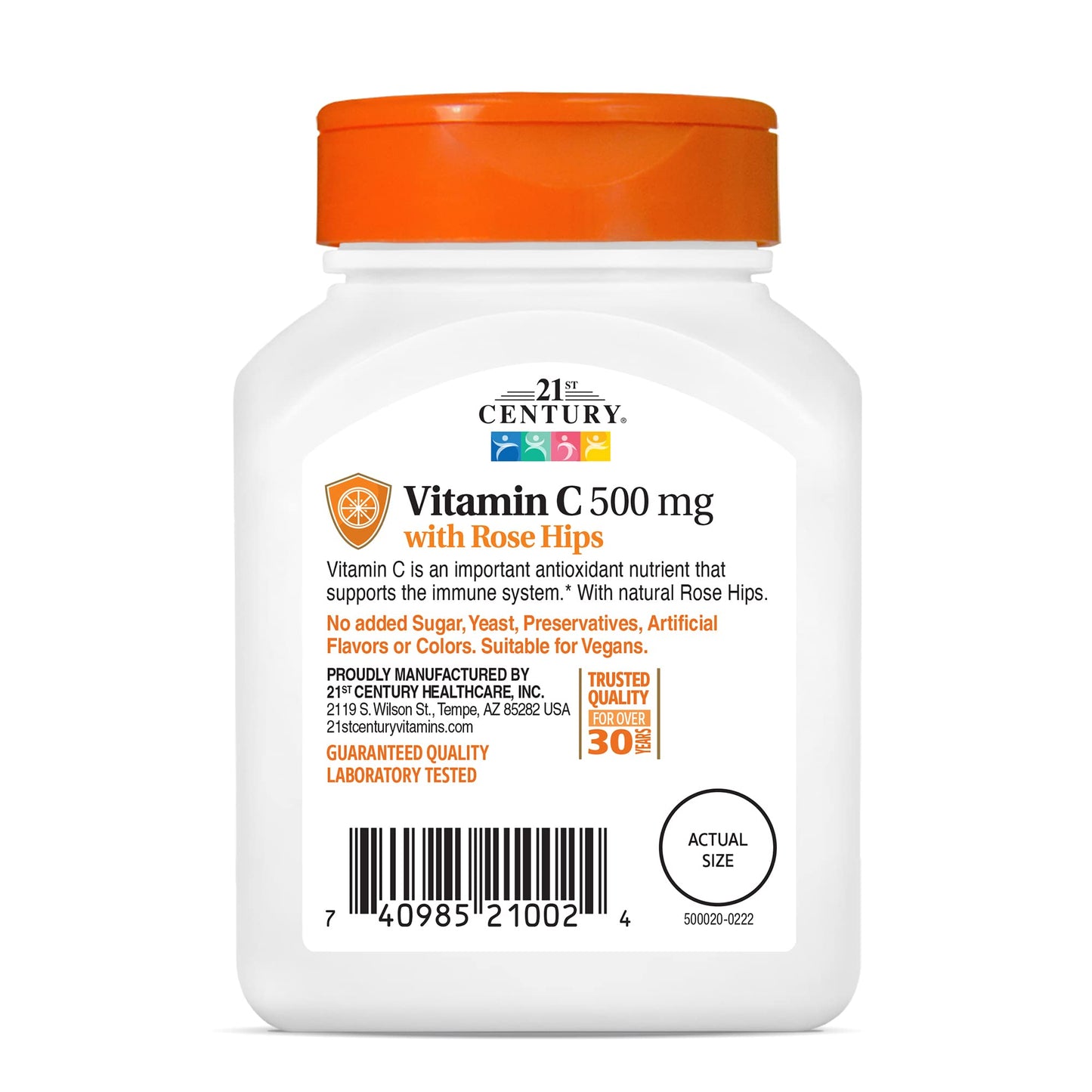 21st Century Vitamin C 500 mg with Rose Hips Tablets, 330 Tablets