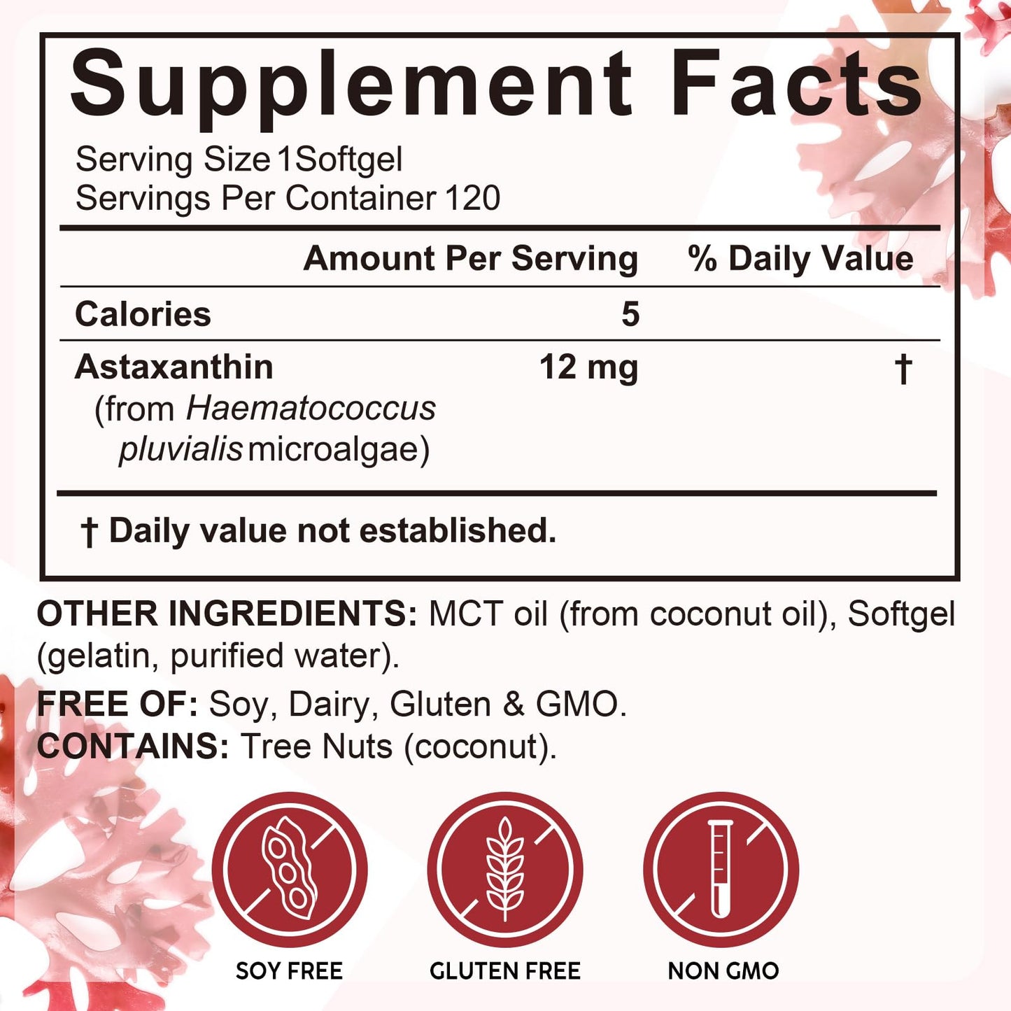 REVIGLAM Astaxanthin 12mg Capsule, 120 Count