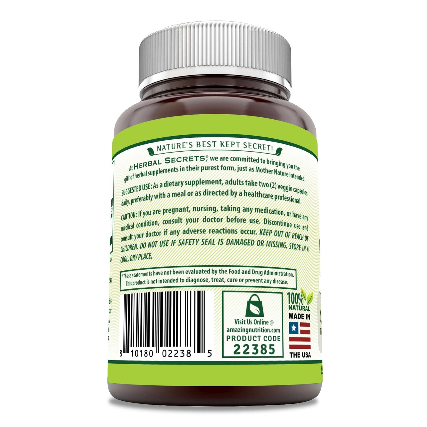 Herbal Secrets Cinnamon Supplement Capsules 120 Count