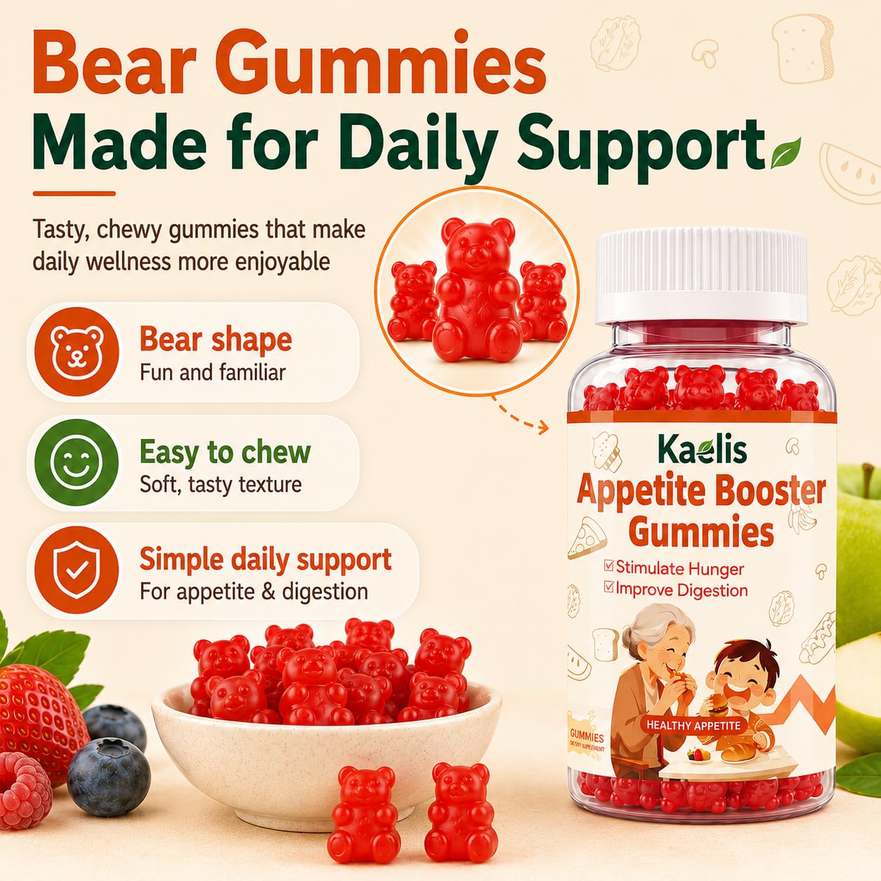 Kaelis Appetite Booster Gummies 60 Count