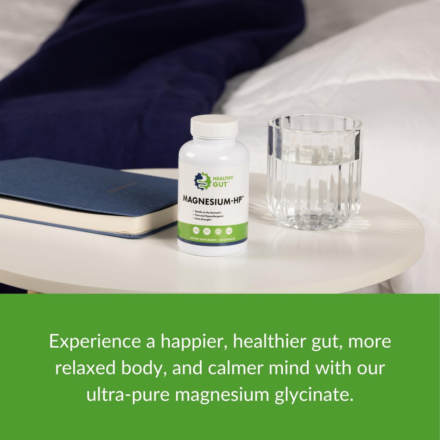 Healthy Gut Magnesium-HP Ultra Pure Magnesium Glycinate, 90 Capsules