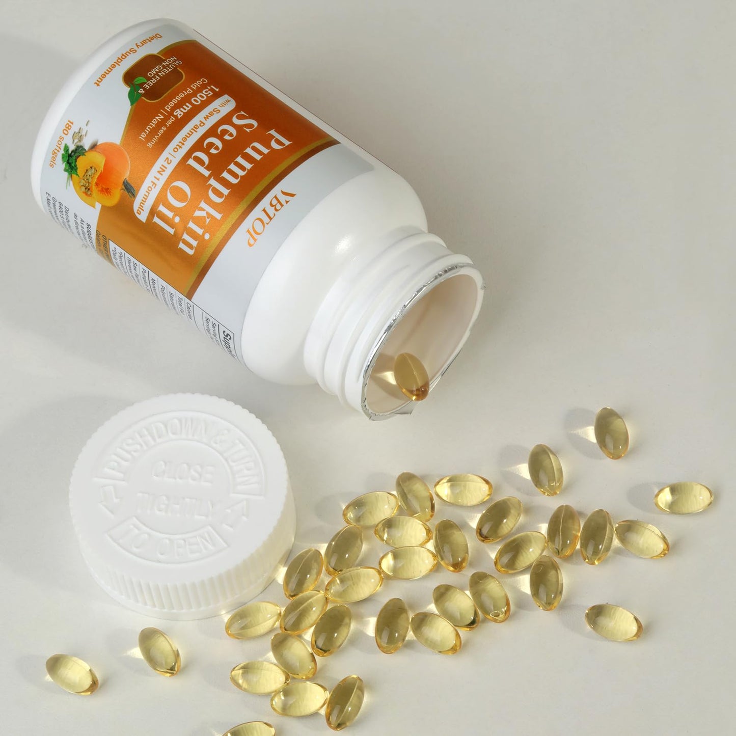 VBTOP Pumpkin Seed Oil & Saw Palmetto Extract Softgels, 180