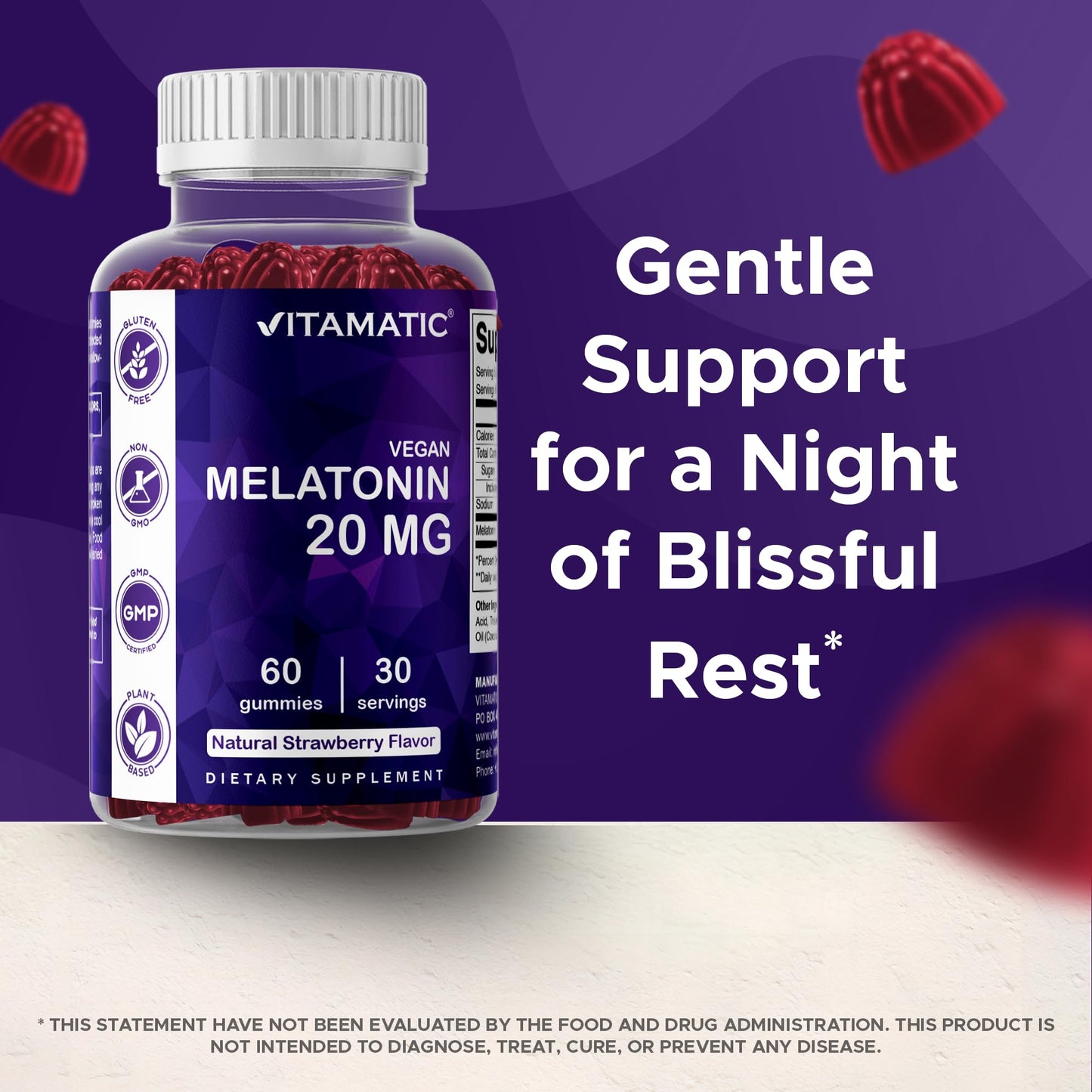 Vitamatic Melatonin 20 mg, 180 Gummies