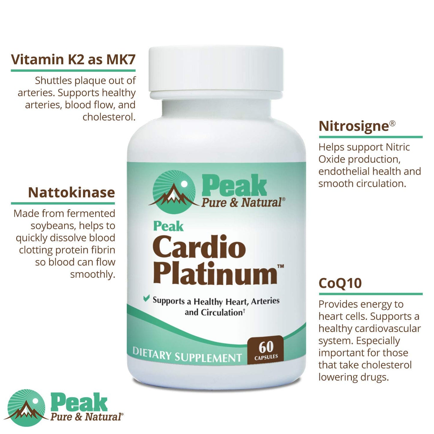 Peak Pure & Natural Peak Cardio Platinum Capsules, 3 Count