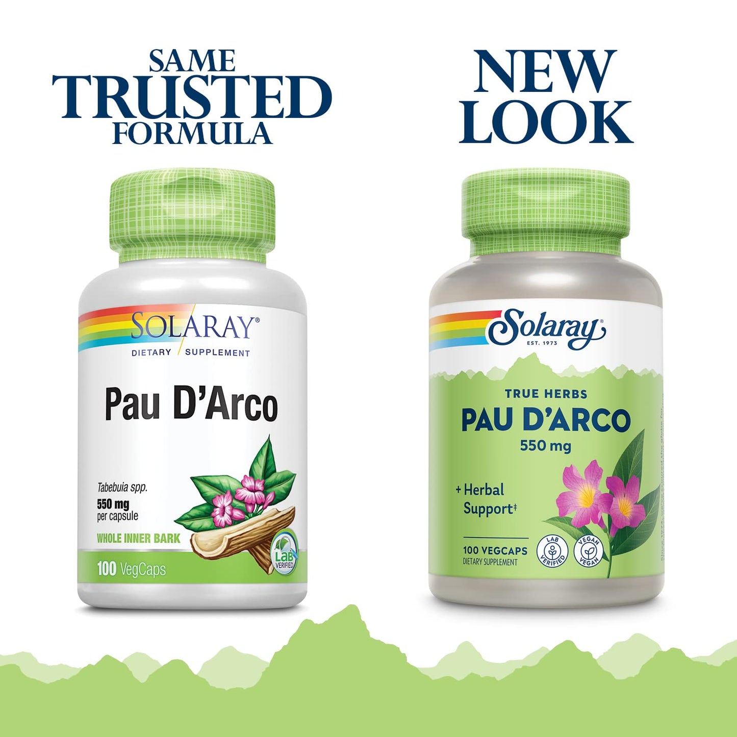 Solaray PAU D'arco Inner Bark Capsules, 100 Count