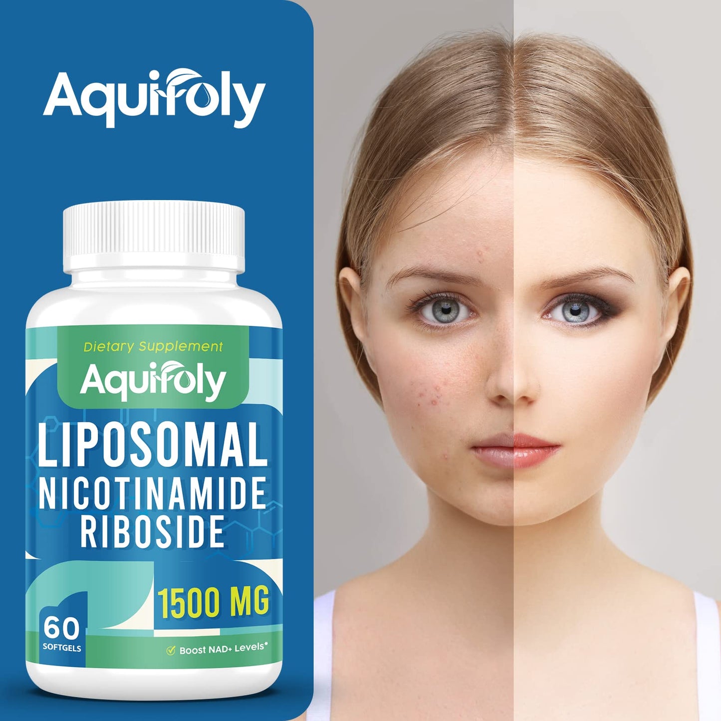 Aesticum Liposomal Nicotinamide Riboside Supplement 2000 mg with TMG and Pterostilbene for Maximum Absorption, Superior to NAD, Boosting NAD+, Cellular Energy, and Age Defense, 60 Softgels