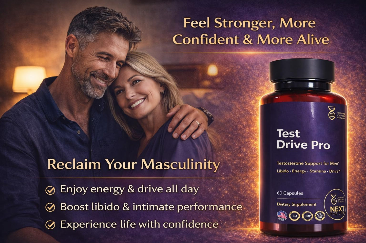 Next For Life Testo Booster for Men Capsules, 30 Count