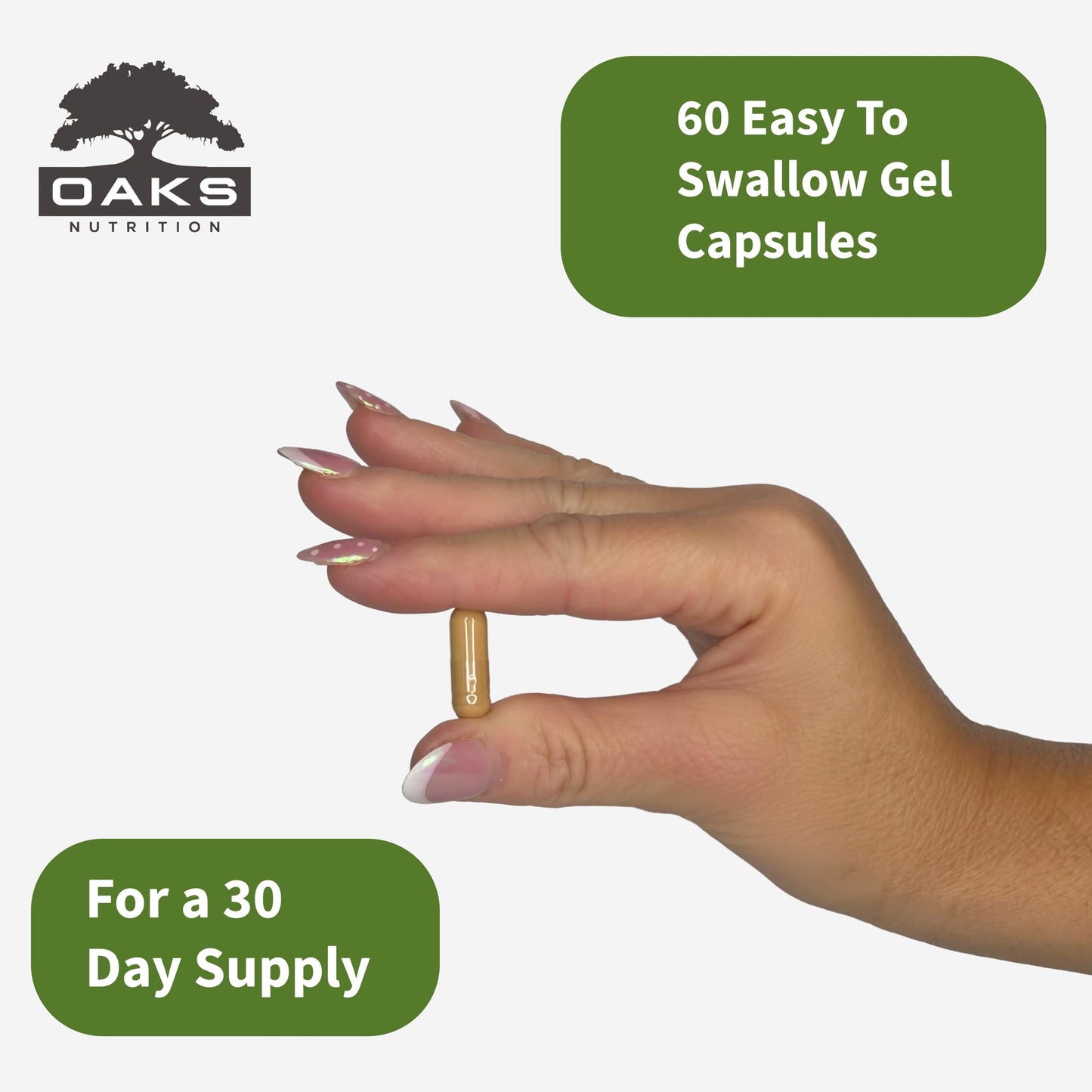 Oaks Nutrition Premium 15-in-1 Sea Moss Multivitamin Capsules, 60 Count
