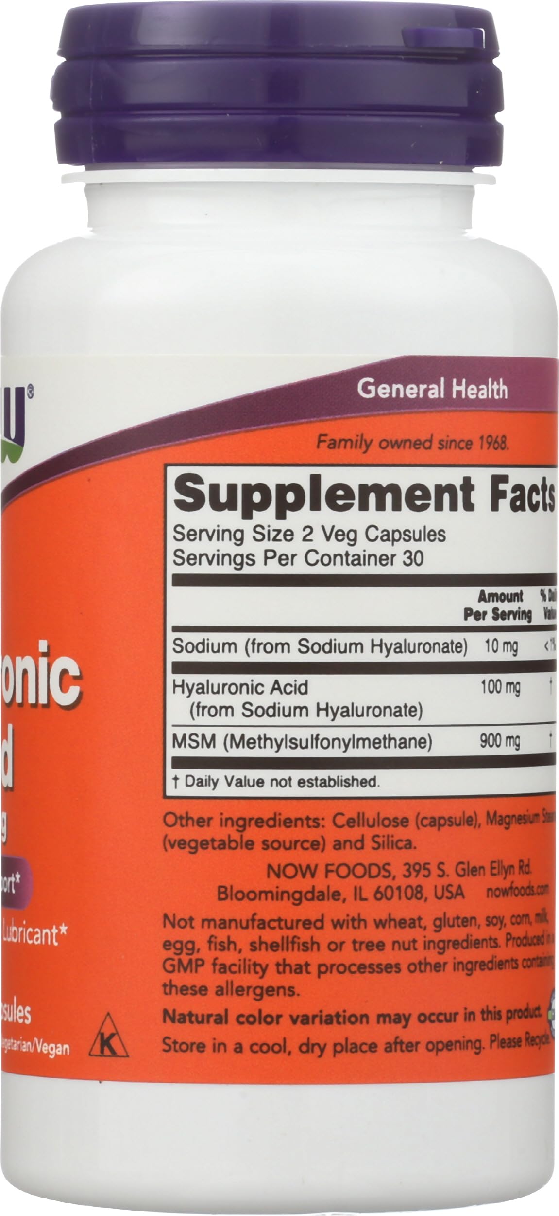 NOW Foods Hyaluronic Acid MSM Capsule 60 Capsules
