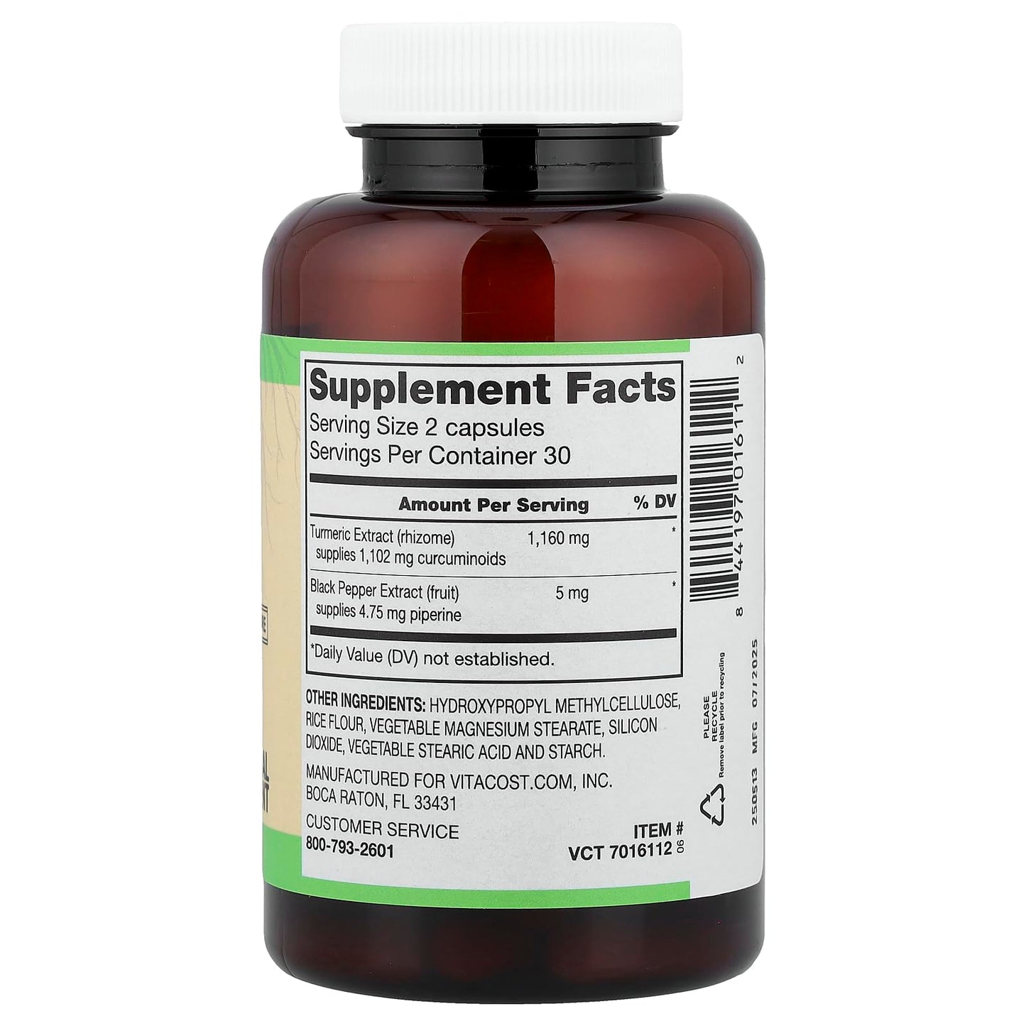 Vitacost Root2 Turmeric Extract Curcumin C3 Complex 60 Capsules