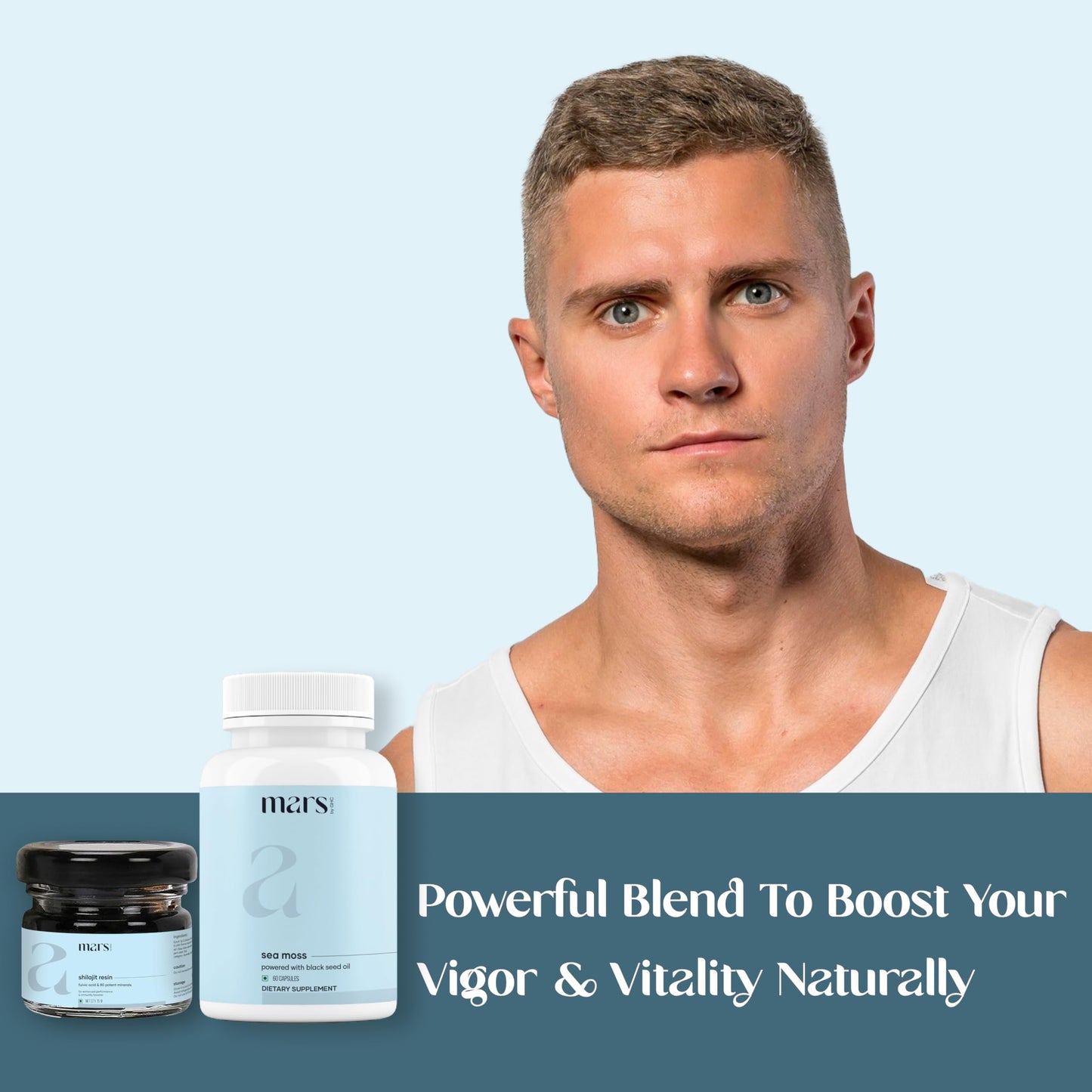 Mars by GHC Vitality Booster Combo Shilajit Resin & Sea Moss Capsules, 2 Capsules