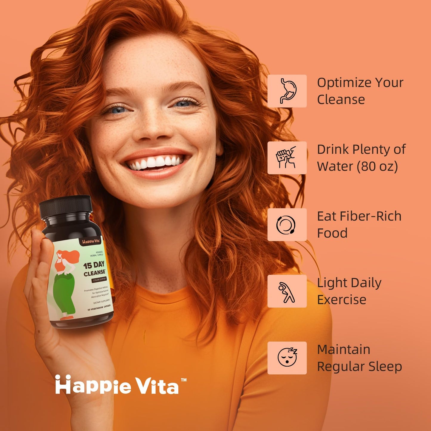 HappieVita 15 Day Gut Cleanse Detox 30 Capsules