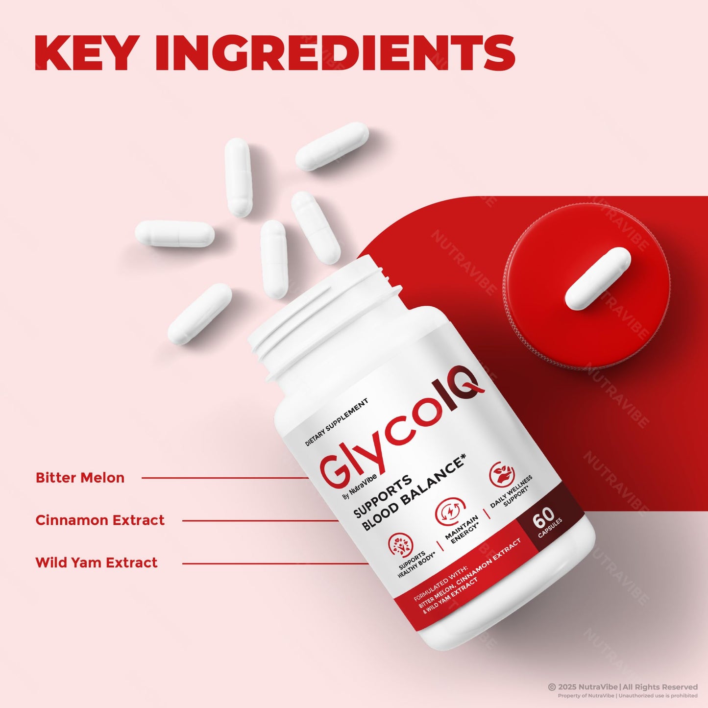 NutraVibe GlycoIQ Capsules, 180 Capsules
